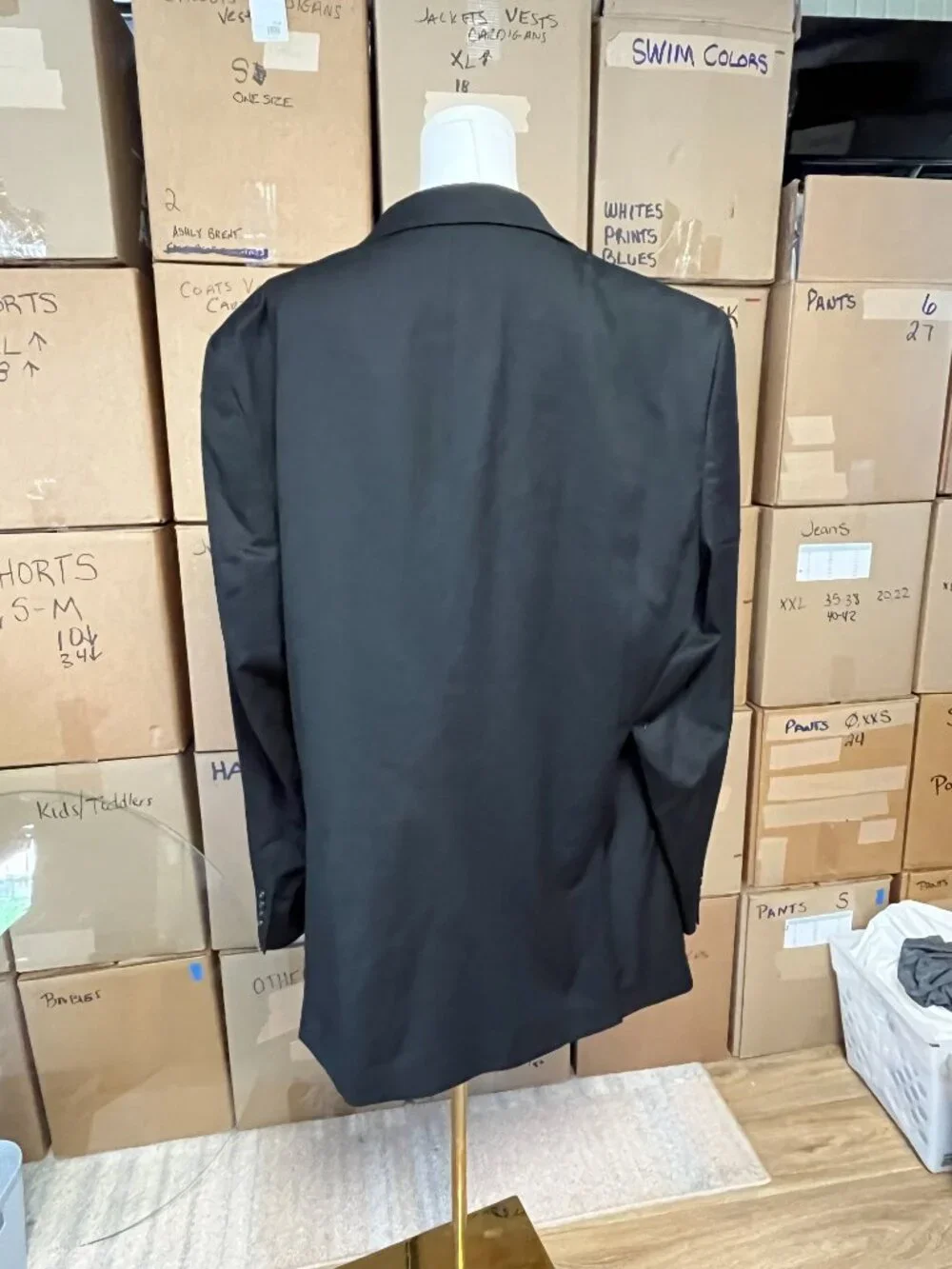 Stafford Classic Fit Coolmax Wool Blend Black Blazer Sport Coat 50 Long